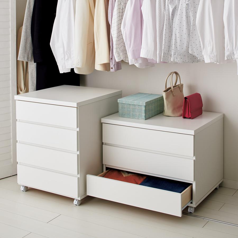家具 収納 衣類収納 押入収納 クローゼット収納 日本製 押し入れやクローゼットの収納がアップするキャスター付チェスト 幅75奥行60cm 4段 ディノス Paypayモール店 通販 Paypayモール