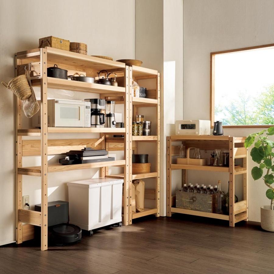 dinos（ディノス） 日田杉 天然木頑丈ラック ハイタイプ 幅90cm