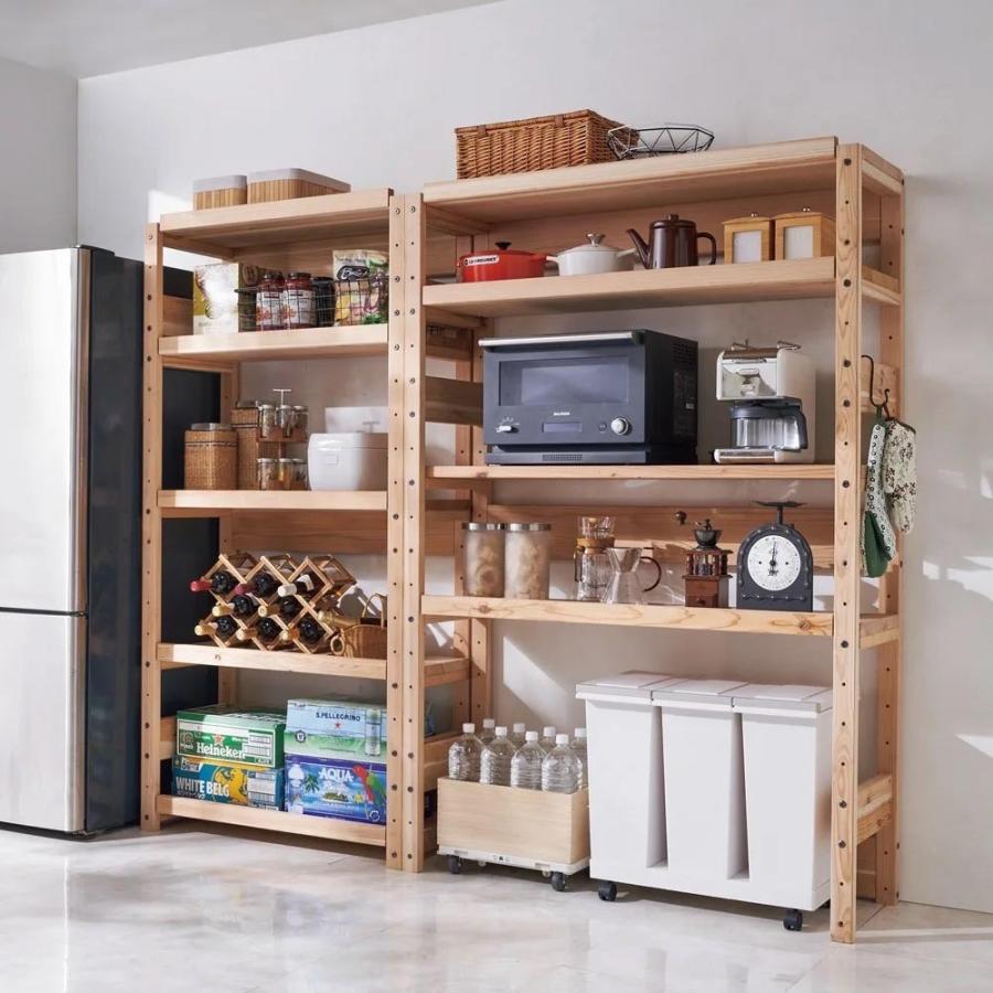 dinos（ディノス） 日田杉 天然木頑丈ラック ハイタイプ 幅90cm