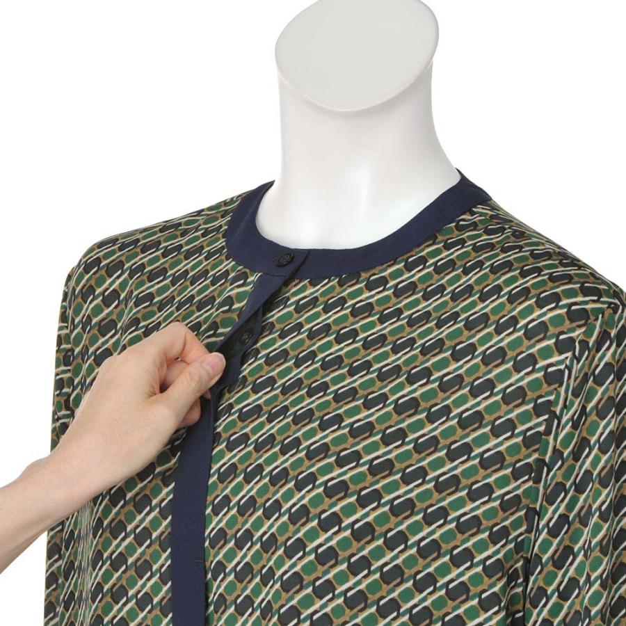 dinos（ディノス） 幾何学柄プリント バイカラーワンピース ワンピース