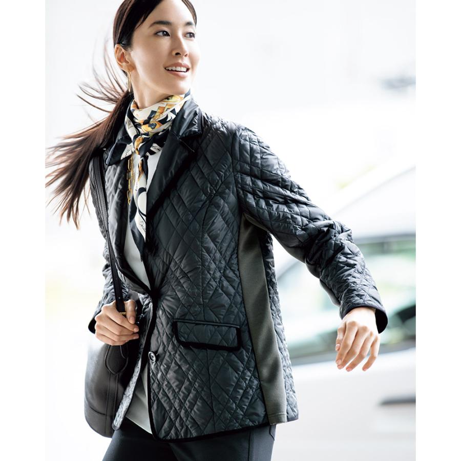 dinos（ディノス） パイピング使い キルティング ダウンジャケット