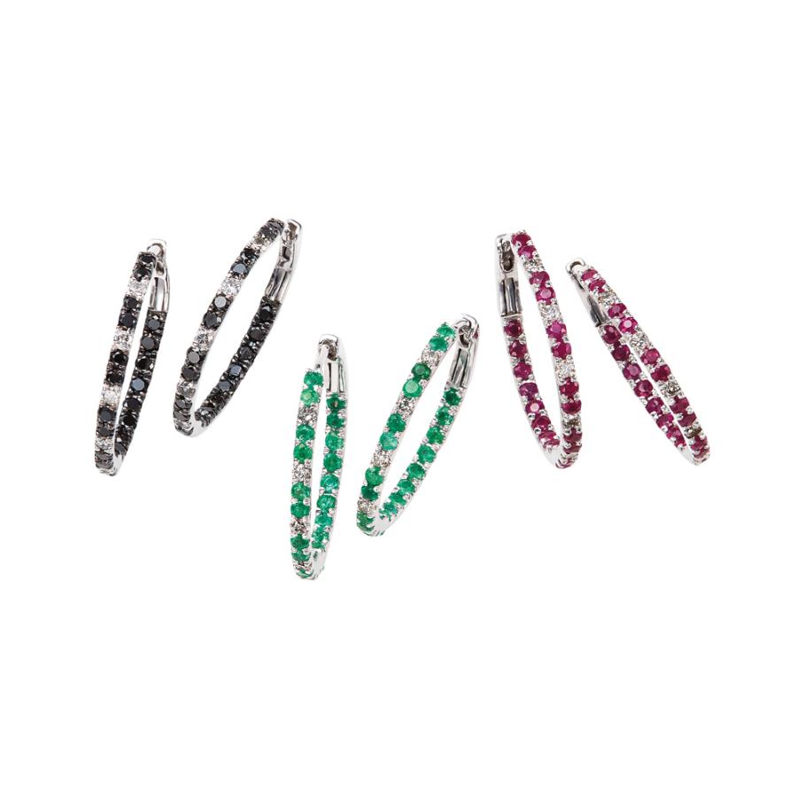 ジュエリー アクセサリー ダイヤモンド ルビー ブラックダイヤ フープ  