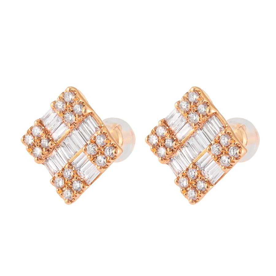 K18 0.8ctバゲットダイヤ ピアス ジュエリー アクセサリー ダイヤモンド J09607 ディノスの画像