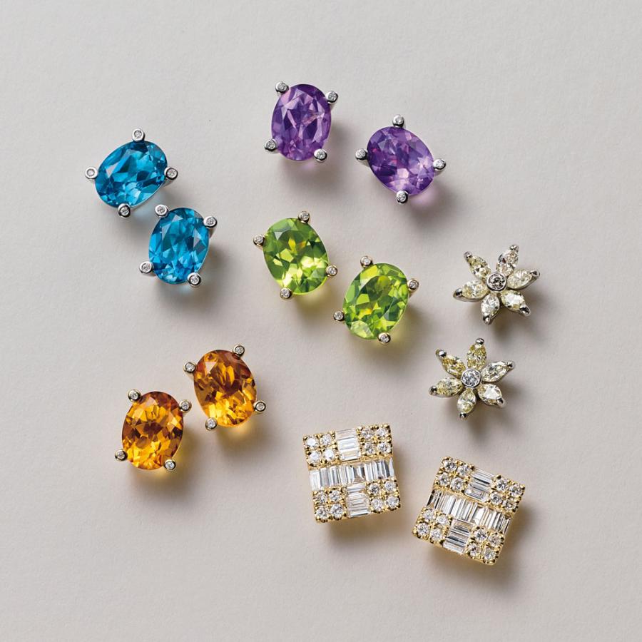 K18 0.8ctバゲットダイヤ ピアス ジュエリー アクセサリー ダイヤモンド J09607 ディノスの画像