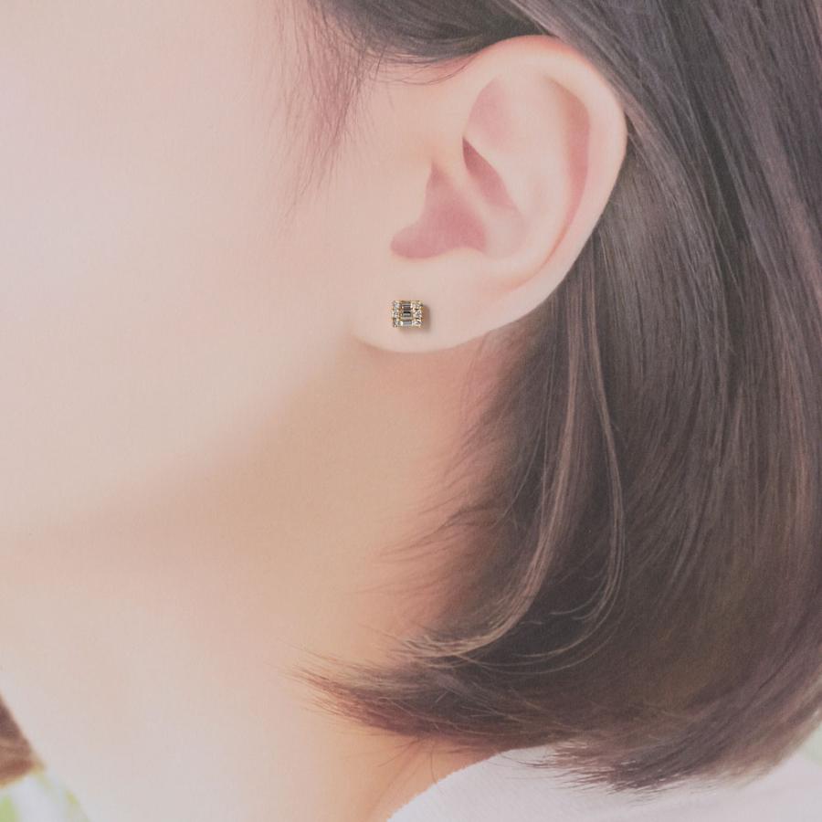 K18 0.5ctダイヤ スクエア 3WAY ピアス ジュエリー アクセサリー ダイヤモンド J13404 ディノスの画像