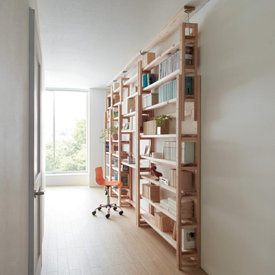 dinos（ディノス） 国産杉頑丈突っ張りラック（本棚） 幅99cm奥行22cm