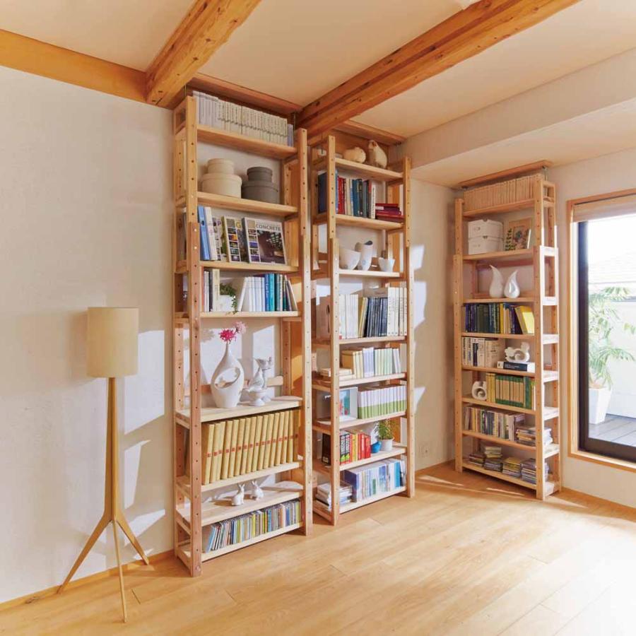 dinos（ディノス） 国産杉頑丈突っ張りラック（本棚） 幅99奥行27.5cm