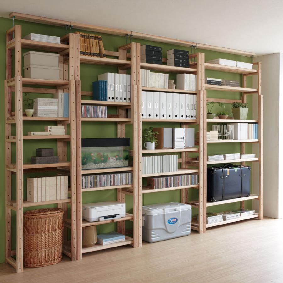 dinos（ディノス） 国産杉頑丈突っ張りラック（本棚） 幅99奥行27.5cm