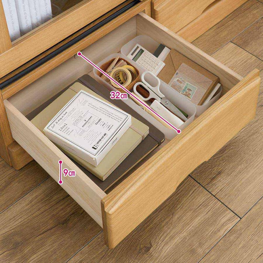木製本棚 4区画 2引き出し付き 堀田木工所 国産 完成品 アルダー無垢材使用 サイドラック サイド