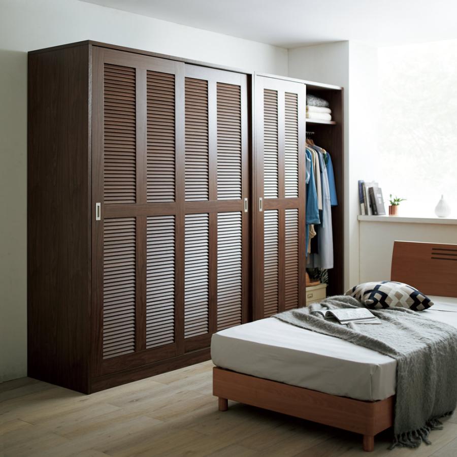 引き戸ルーバーワードローブ 幅150cm dinos クローゼット　洋服棚 通気性の良い 引き戸ルーバーワードローブ 幅150cm 通販 - ディノス