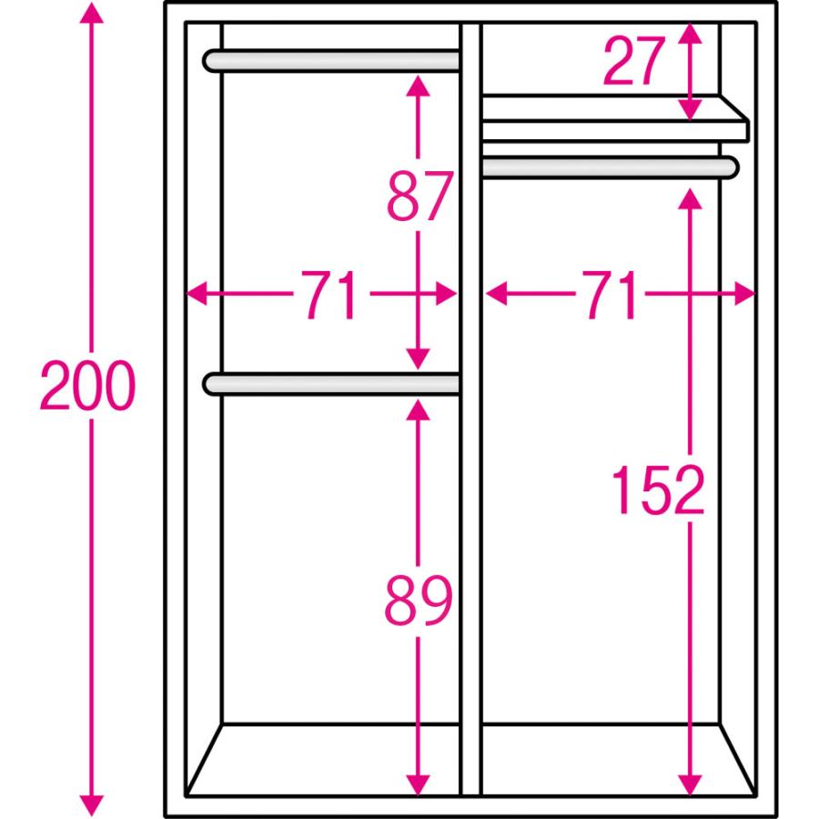 dinos（ディノス） 通気性の良い 引き戸ルーバーワードローブ 幅150cm