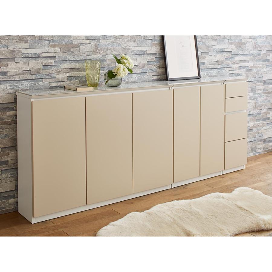 生活雑貨 Shkira/シュキラ 革調カウンター下収納庫 幅30cm チェスト高