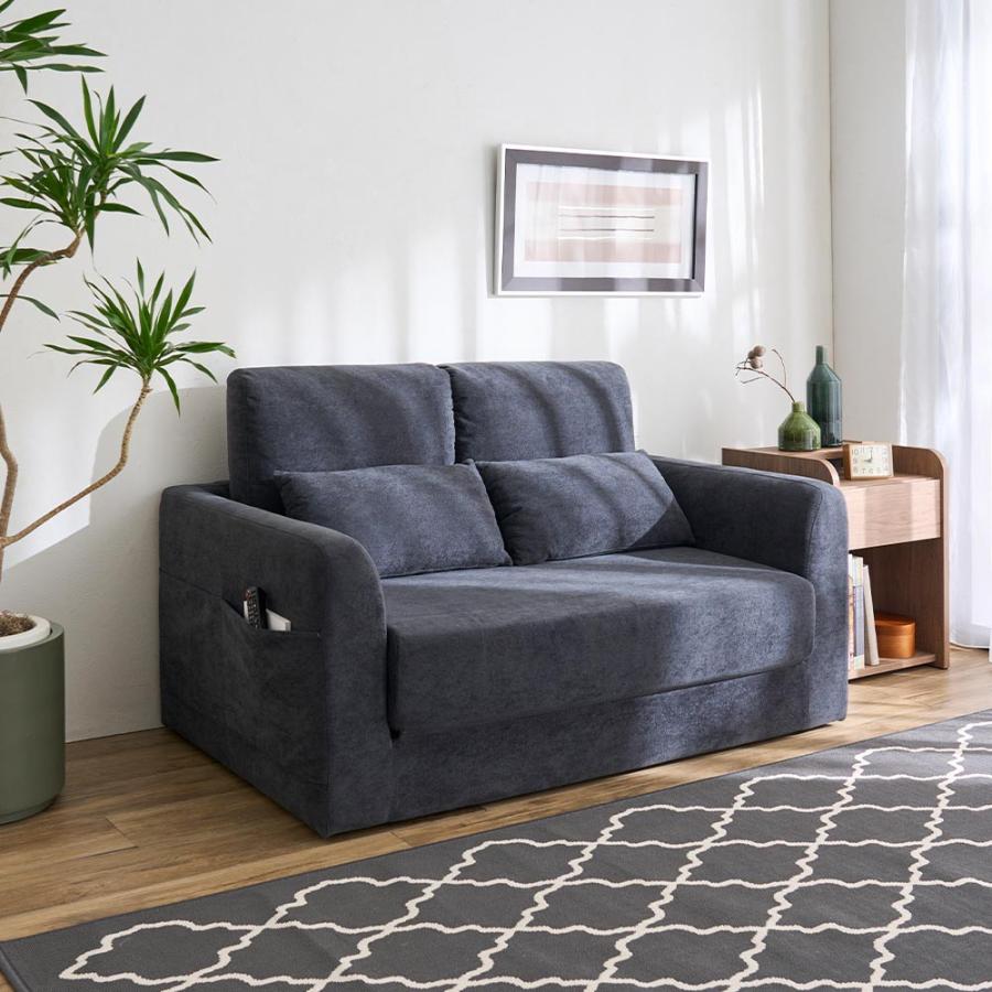 dinos（ディノス） 壁付けしたままワンタッチで変わる折りたたみソファ