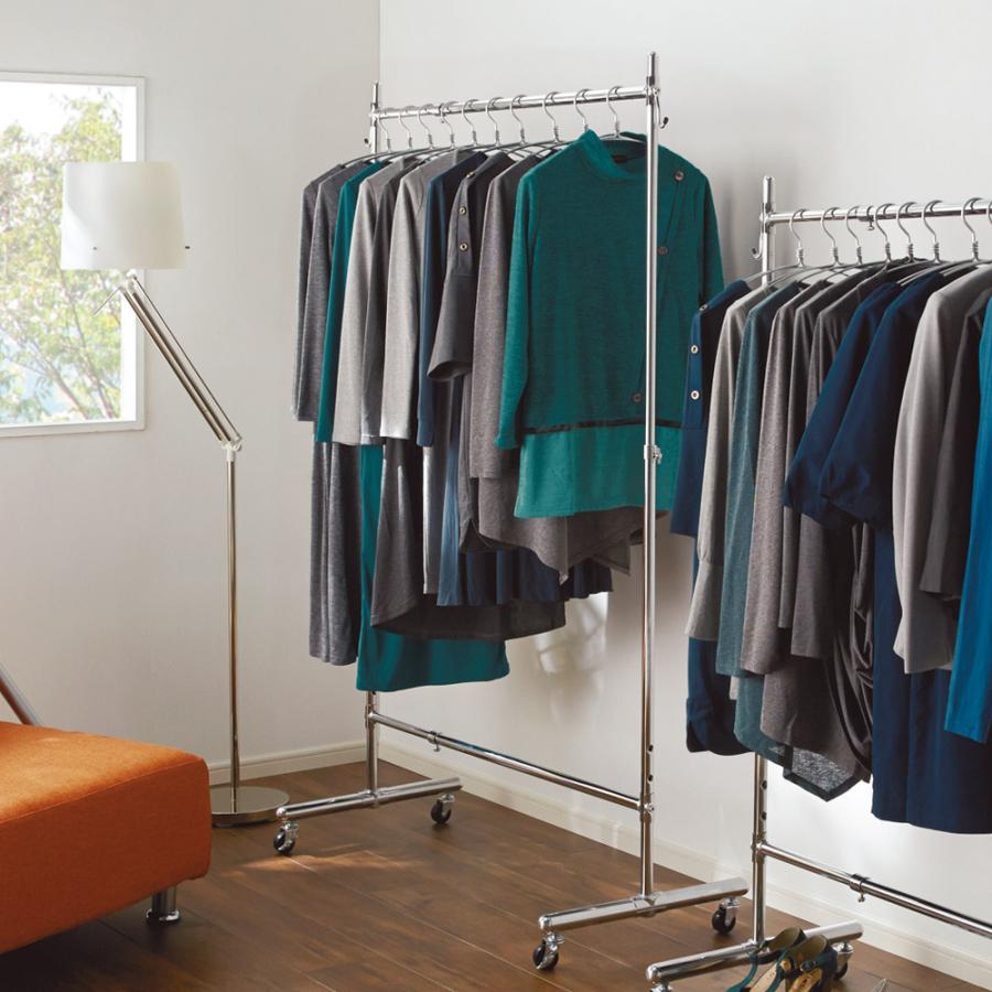 dinos プロ仕様 伸縮頑丈ハンガーラック シングルタイプ 幅70-92cm