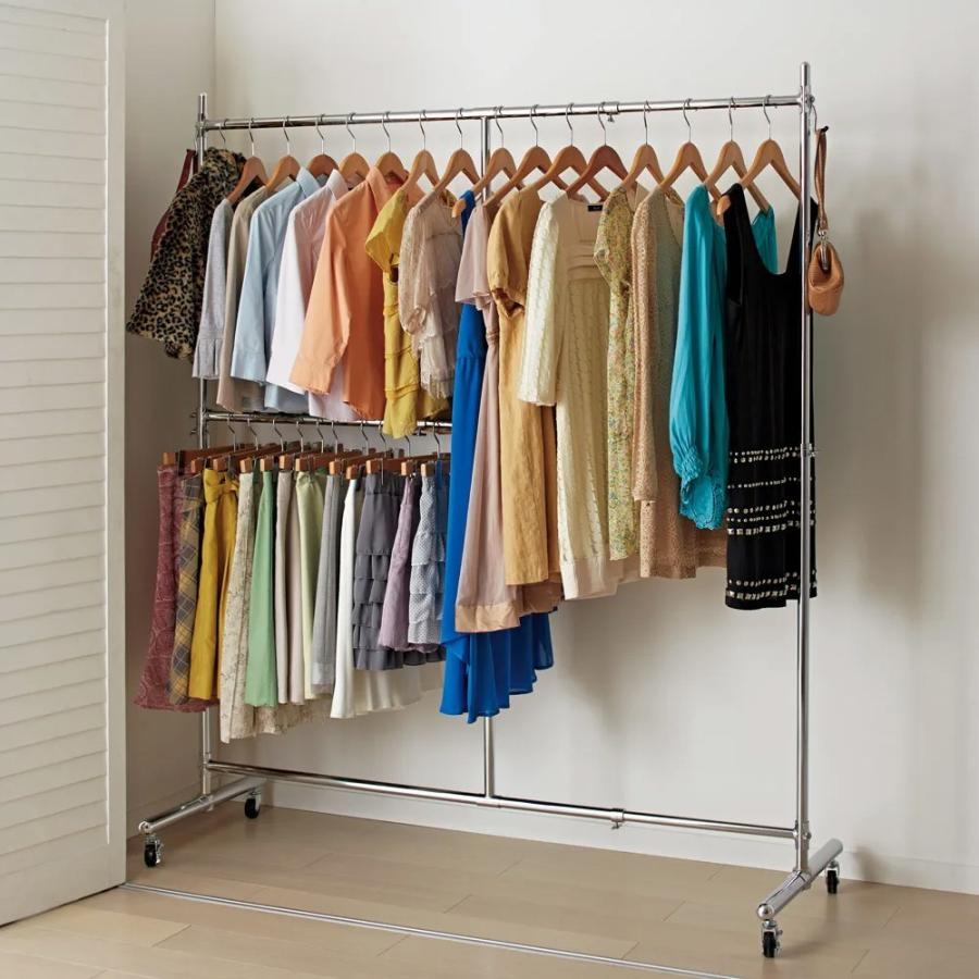 dinos（ディノス） 幅と高さが変えられるプロ仕様頑丈ハンガー 上下2段