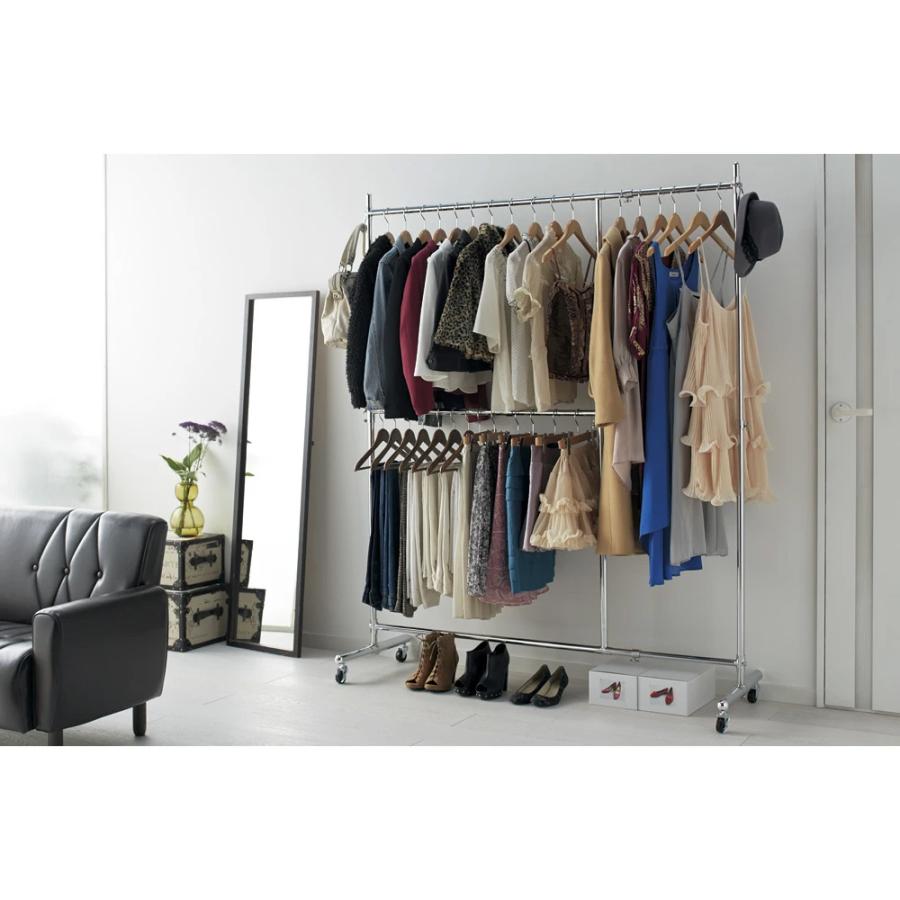 dinos（ディノス） 幅と高さが変えられるプロ仕様頑丈ハンガー 上下2段