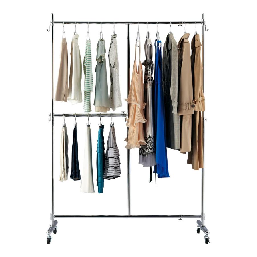 dinos（ディノス） 幅と高さが変えられるプロ仕様頑丈ハンガー 上下2段