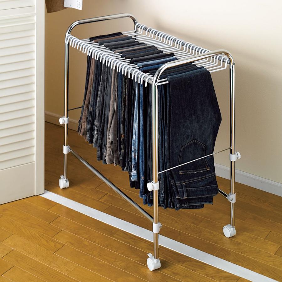 家具 収納 衣類収納 スカート スラックスハンガー ジーパンもok 頑丈スラックスハンガー 高さ伸縮式 30本掛け ディノス Paypayモール店 通販 Paypayモール