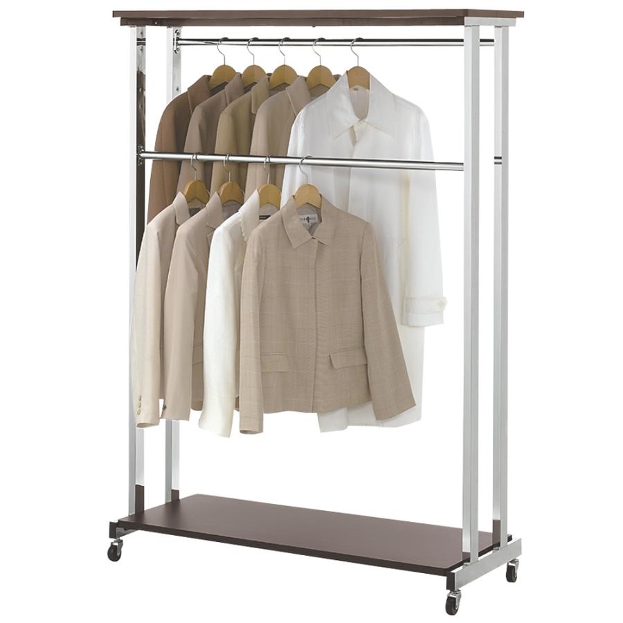 dinos（ディノス） ワードローブ 上下棚付き モダン頑丈ハンガーラック