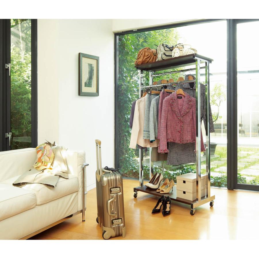 dinos（ディノス） ワードローブ 上下棚付き モダン頑丈ハンガーラック