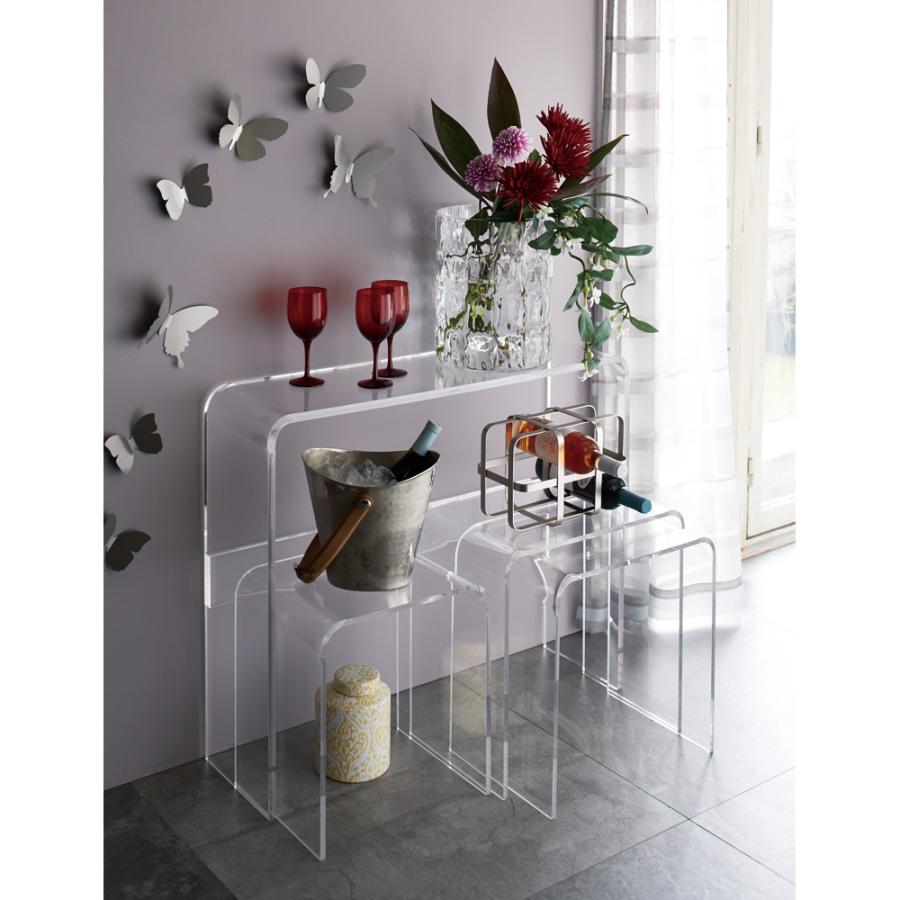 dinos（ディノス） Gel/ジェル アクリルネストテーブル 3台セット