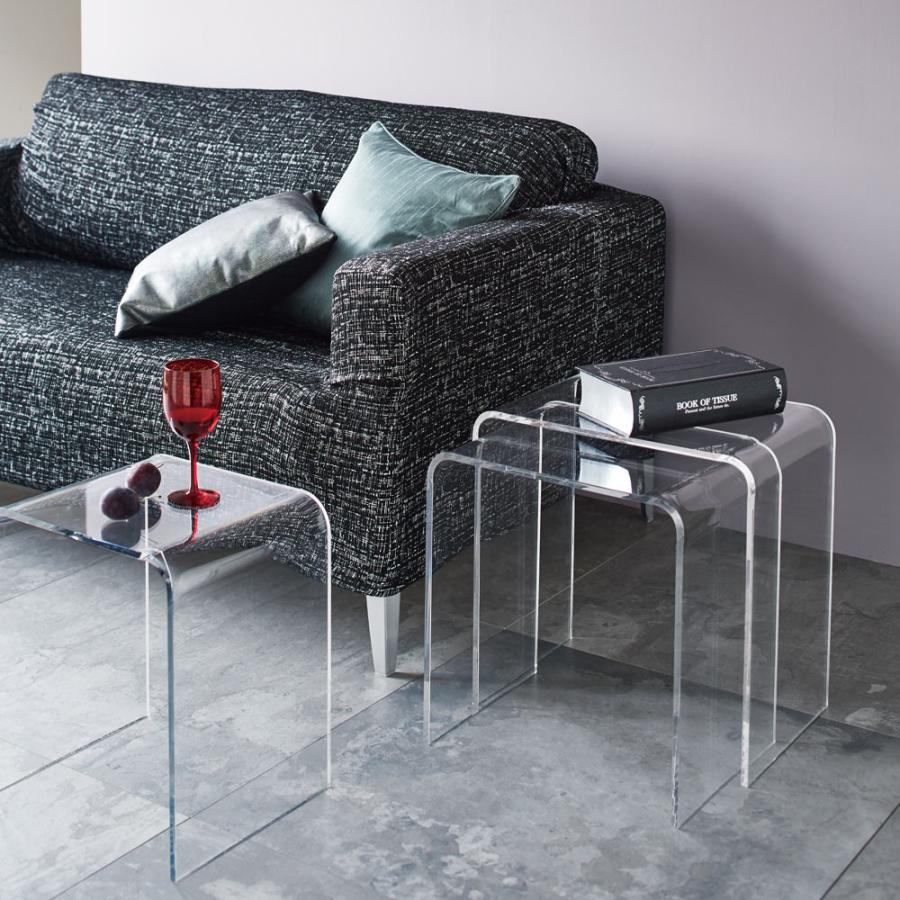 dinos（ディノス） Gel/ジェル アクリルネストテーブル 3台セット