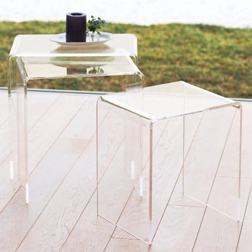 dinos（ディノス） Gel/ジェル アクリルネストテーブル 3台セット