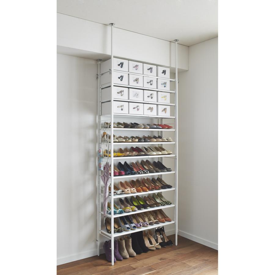 dinos（ディノス） 玄関の段差対応伸縮シューズラック 突っ張り式 11段