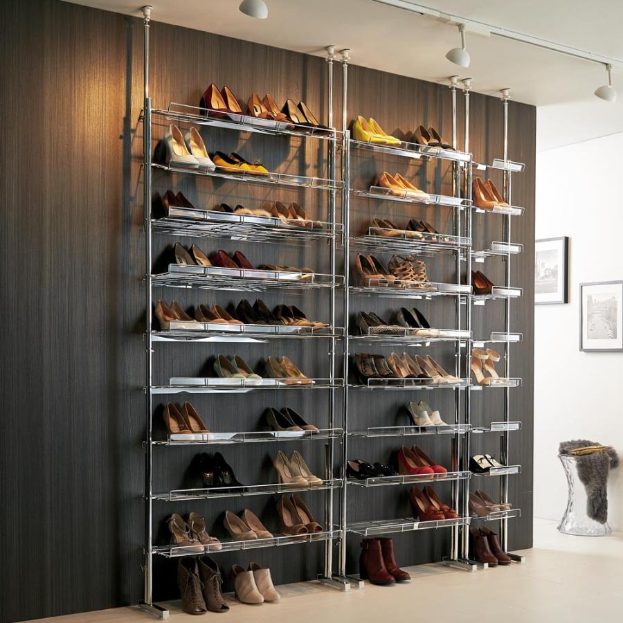 無料長期保証 家具 収納 玄関収納 屋外収納 シューズラック ブーツスタンド 段差対応突っ張りアクリルシューズラック 4列タイプ 幅91 5cm 最安 Www Thedailyspud Com