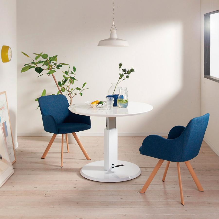 dinos（ディノス） 高さ自由自在 カフェスタイルダイニング 丸形昇降