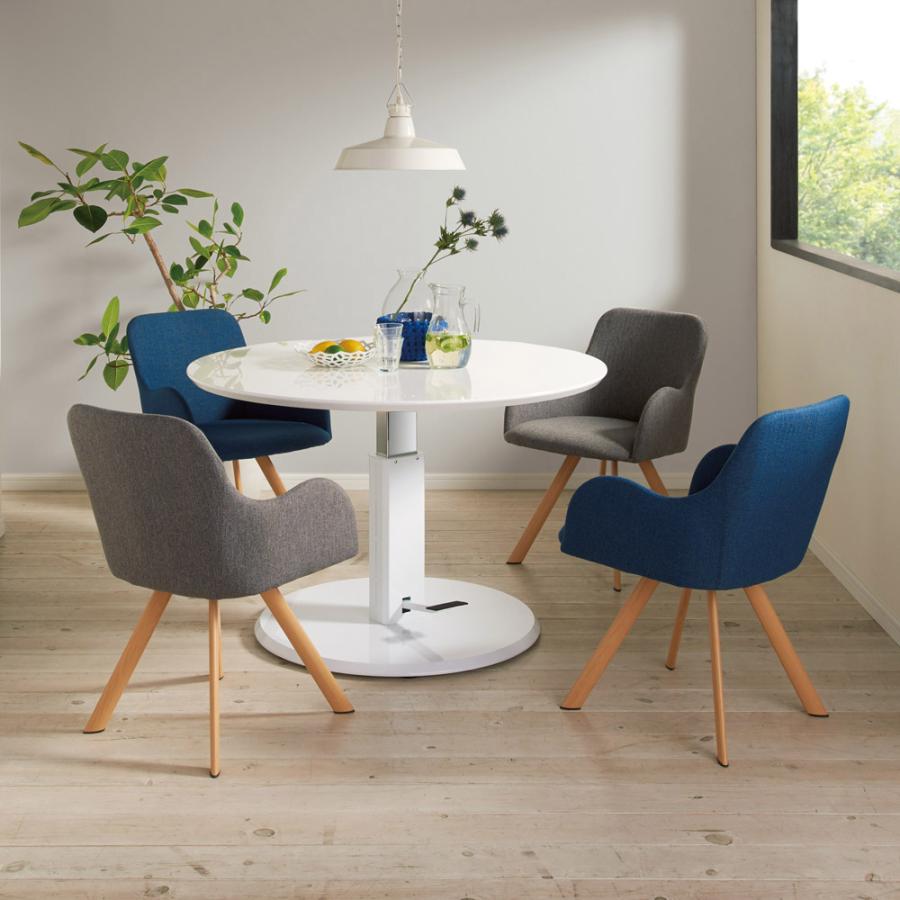 dinos 高さ自由自在 カフェスタイルダイニング 丸形昇降テーブル