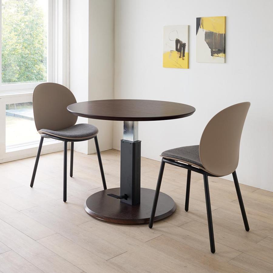 dinos 高さ自由自在 カフェスタイルダイニング 丸形昇降テーブル