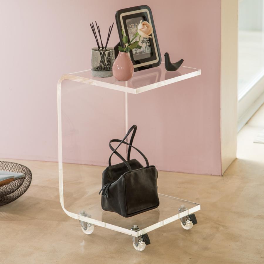 dinos（ディノス） Gel/ジェル アクリルキャスター付きサイドテーブル