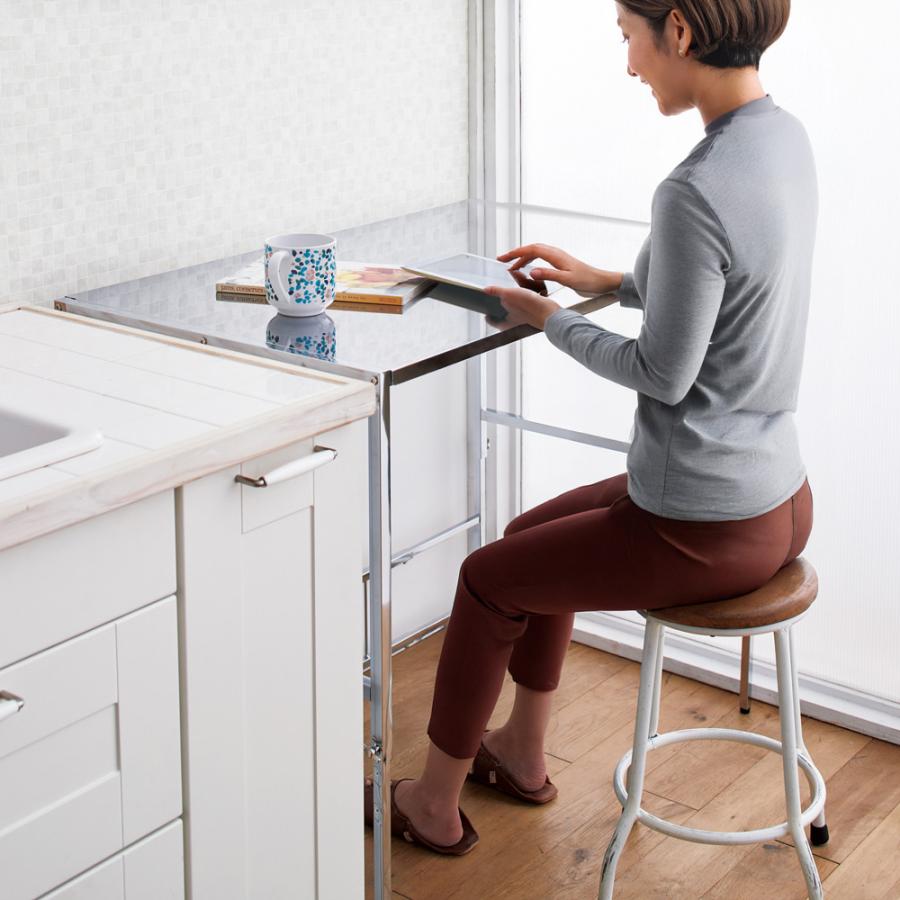 dinos（ディノス） 幅と高さが伸縮できるステンレス作業台 幅30-45cm