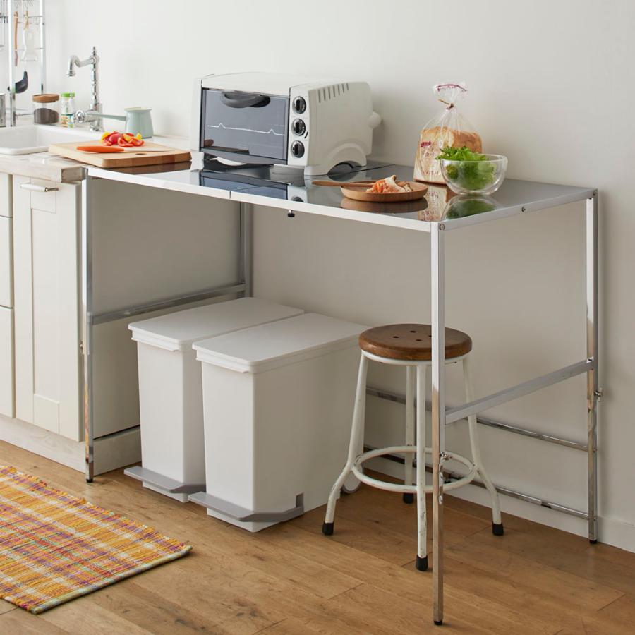 dinos（ディノス） 幅と高さが伸縮できるステンレス作業台 幅76-120