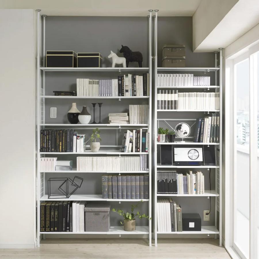 ディノス家具dinos メタルラック スチールラック 棚　本棚 ラック シェル dinos（ディノス） 壁面を有効活用できる 幅伸縮 頑丈ラック 2段 本棚