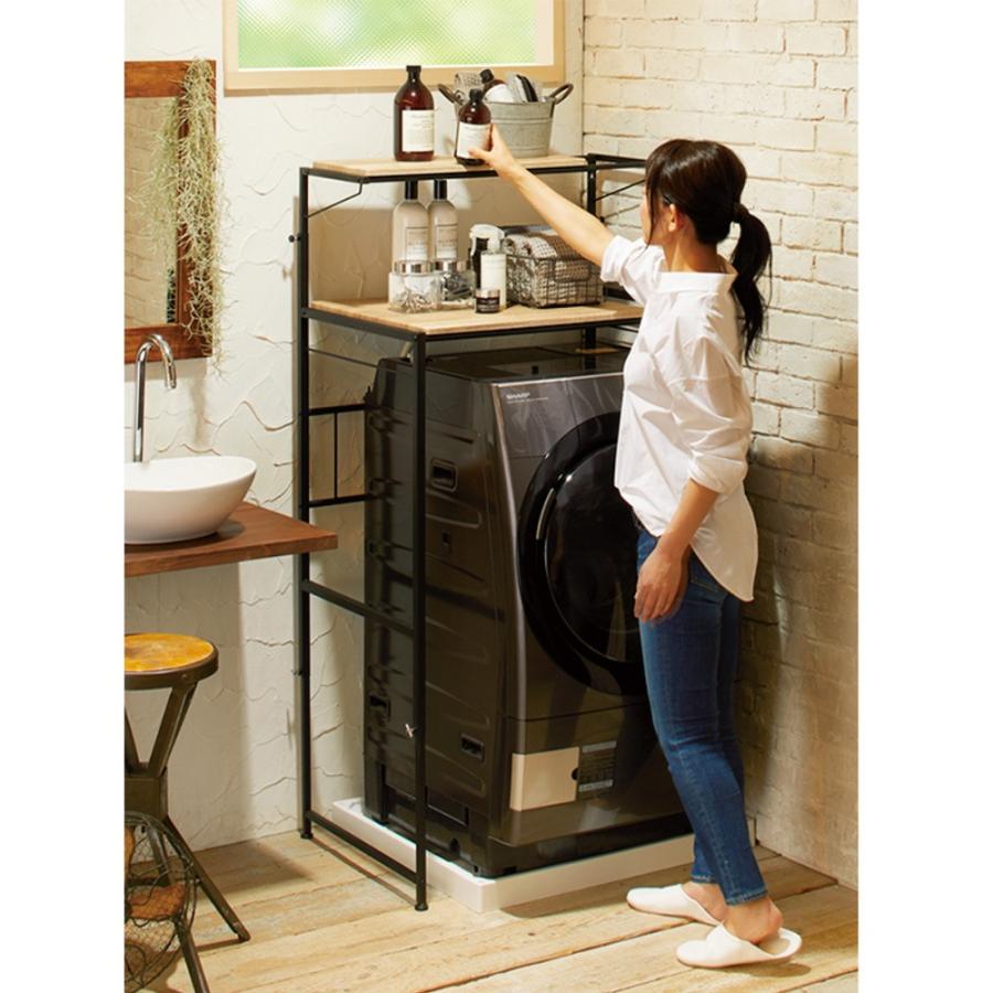 カフェスタイル ランドリーラック 棚2段 天井が低くても置けるカフェスタイルランドリーラック 棚2段 高さ143