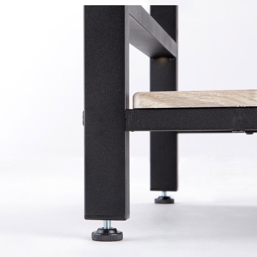 ブルックリン風 キッチンラック 3段 幅60cm ブラック