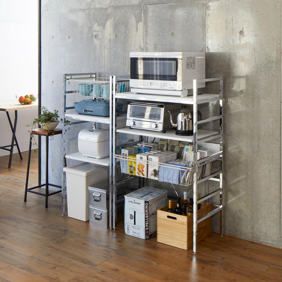 家具 収納 キッチン収納 食器棚 レンジ台 レンジラック キッチンラック スタイリッシュなキッチン家電ラック ミドル 幅55 5cm 高さ122cm ディノス Paypayモール店 通販 Paypayモール