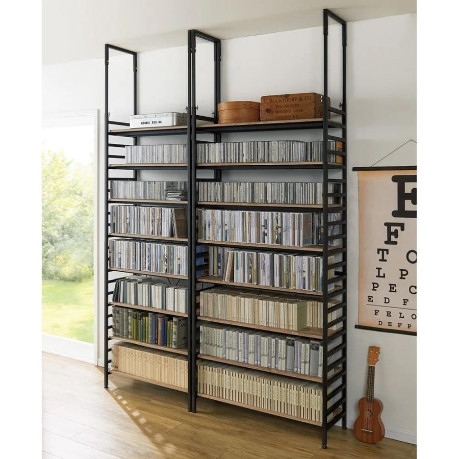 ★【美品】リビング壁面収納 システム収納 ブルックリン風突っ張りラック軽量ラック dinos（ディノス） ブルックリンテイスト頑丈突っ張りラック 幅75cm