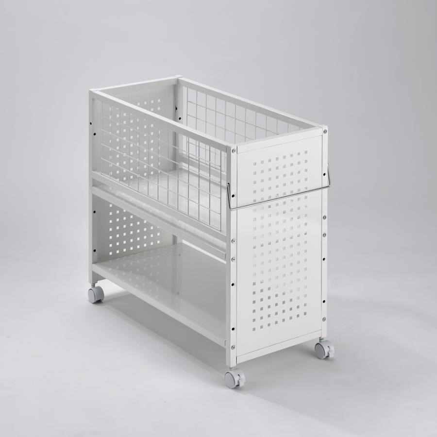【ボックス付き収納ワゴン】リバーシブル(ホワイト/シルバー)ディノス ボックス付きリバーシブル すき間収納庫 幅21奥行58cm 通販 - ディノス