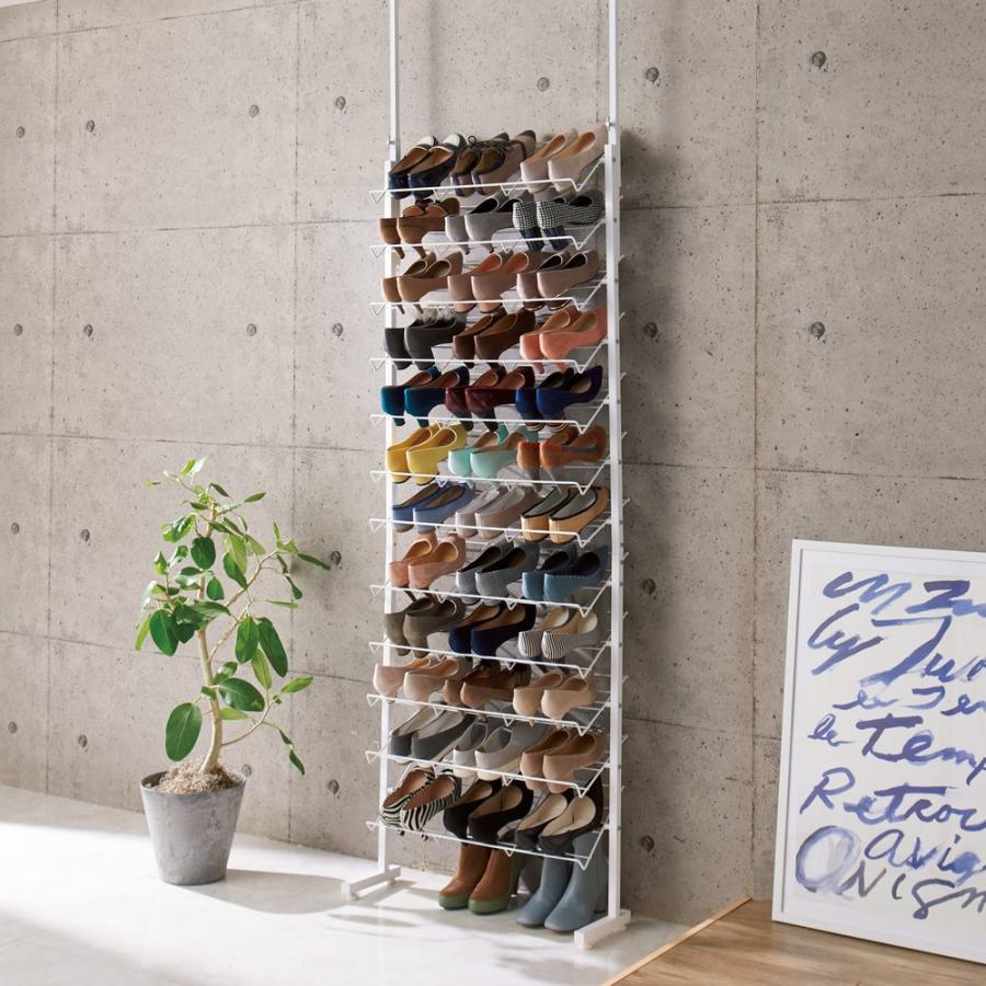 dinos（ディノス） ブルックリン風 突っ張りシューズラック3列 幅72cm
