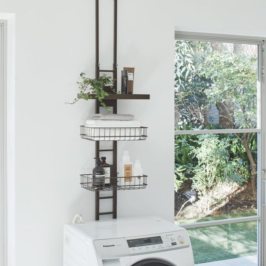 dinos 1本脚ですっきり置けるモダンランドリーラック トレー棚1