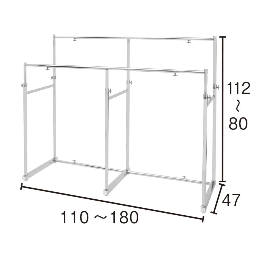 dinos ディノス 幅と高さが伸縮する 頑丈ハンガー 幅と高さが伸縮する 押し入れ頑丈ハンガー 一間用・幅110cm～180cm
