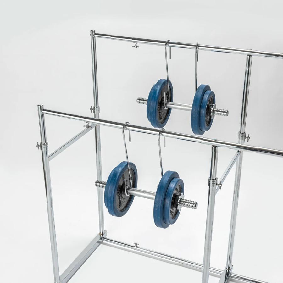 dinos ディノス 幅と高さが伸縮する 頑丈ハンガー 幅と高さが伸縮する 押し入れ頑丈ハンガー 半間用・幅70cm～100cm 通販