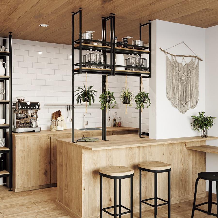 dinos（ディノス） 簡単設置突っ張りカウンター上吊棚 幅62cm奥行22cm