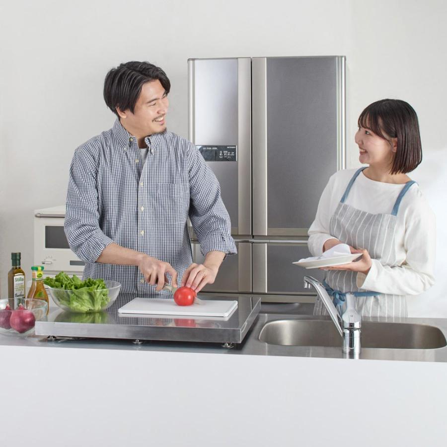 毎日の作業姿勢が楽になるステンレスかさ上げ作業台 幅60cm奥行55cmタイプ キッチンツール 587201_4