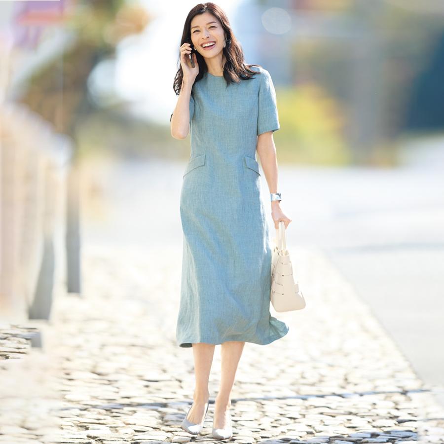 dinos（ディノス） 「NIKKE」 リネン トップシャンブレー ワンピース