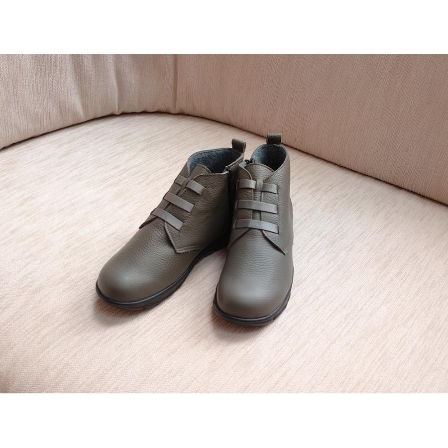 レディース レザー シューズ ショート丈 牛革 おしゃれ ラク 軽量 カジュアル 日本製 ゴム 着脱 フィグリーノ はっ水レザーブーツ AR2575 dinos（ディノス） レディース レザー シューズ ショート丈 牛革