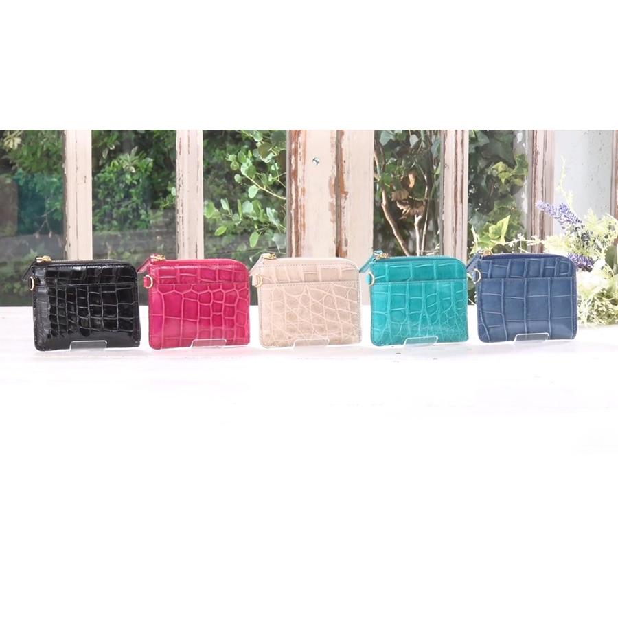 dinos（ディノス） ミニ財布 レディース クロコダイル 財布 コンパクト